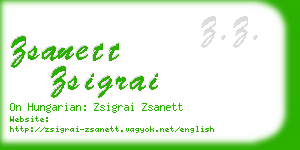 zsanett zsigrai business card